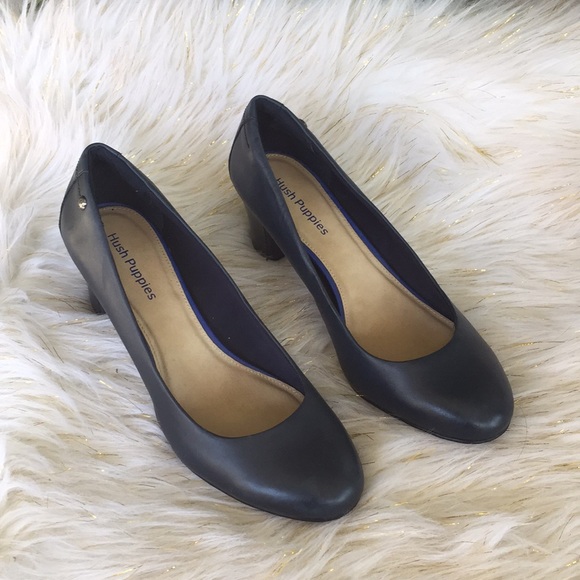 Hush Puppies Navy blue leather size 91/2 New - Picture 1 of 6